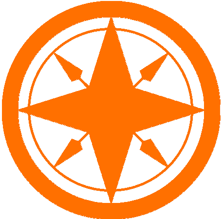 Arrow Compass Orange - Haunted House Clip Art (456x450)