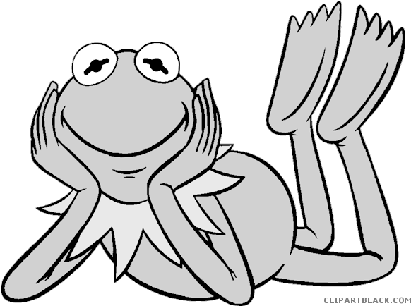 Kermit The Frog Animal Free Black White Clipart Images - Kermit The Frog Coloring Pages (600x449)