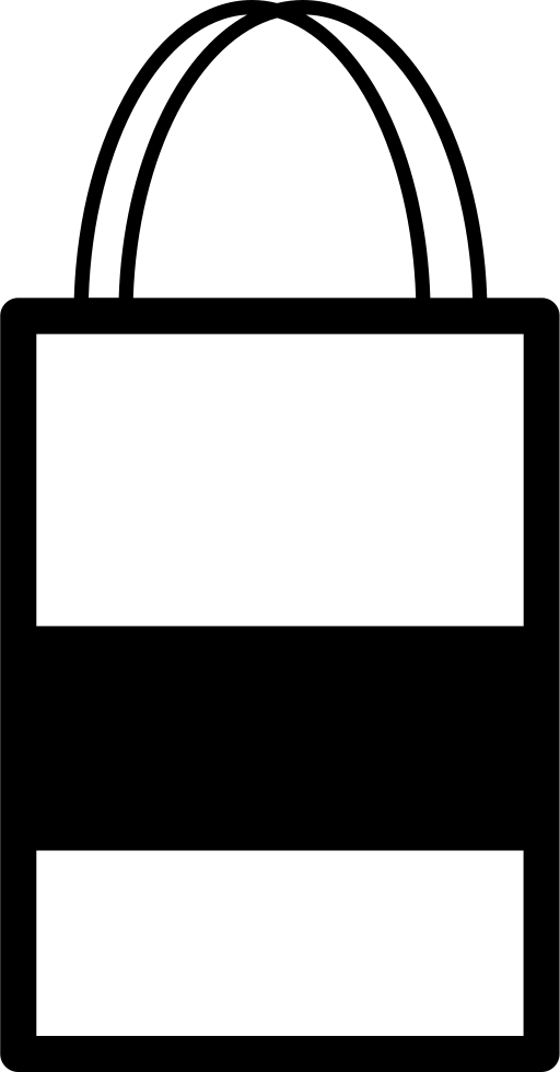 Shopping Bag With One Black Stripe And Two Handles - Tote Bag (512x980)