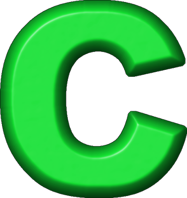 Presentation Alphabets Green Refrigerator Magnet C - Green Letter C Png (378x400)