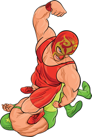 Wrestler Clipart Wrestling Move - Lucha Libre Ring Png (320x477)