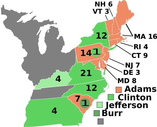 Electoral College 1792 Second Vote Clip Art At Clker - Civil War Map 1860 (600x487)