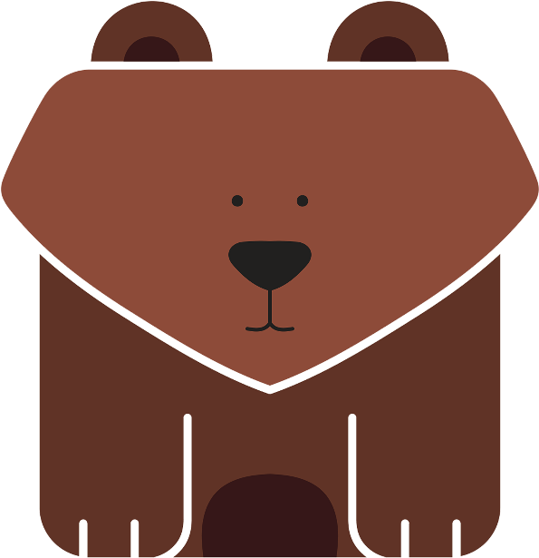 Cute Brown Square Bear - Square Animals (800x800)