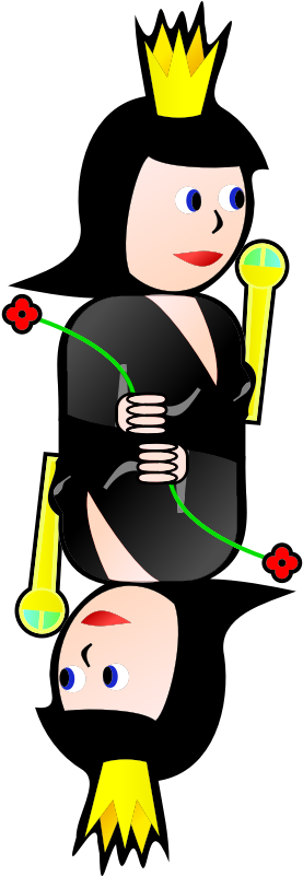 Double Queen Of Spades - ราชินี การ์ตูน Png (800x800)