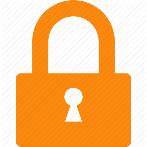 Free Download, Png And Vector - Orange Lock Icon (512x512)