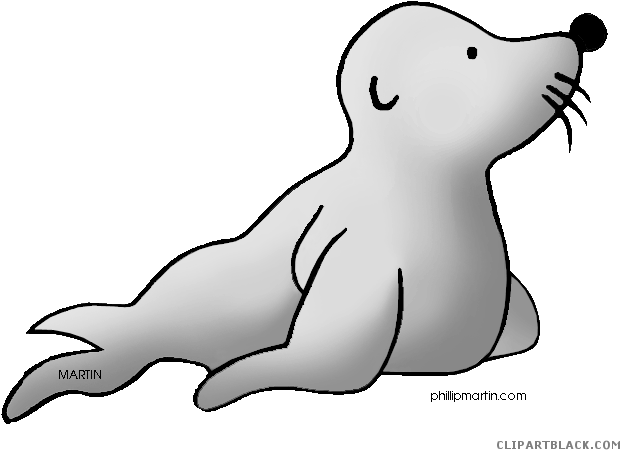 Seal Animal Free Black White Clipart Images Clipartblack - Seal Clipart Transparent Background (648x499)