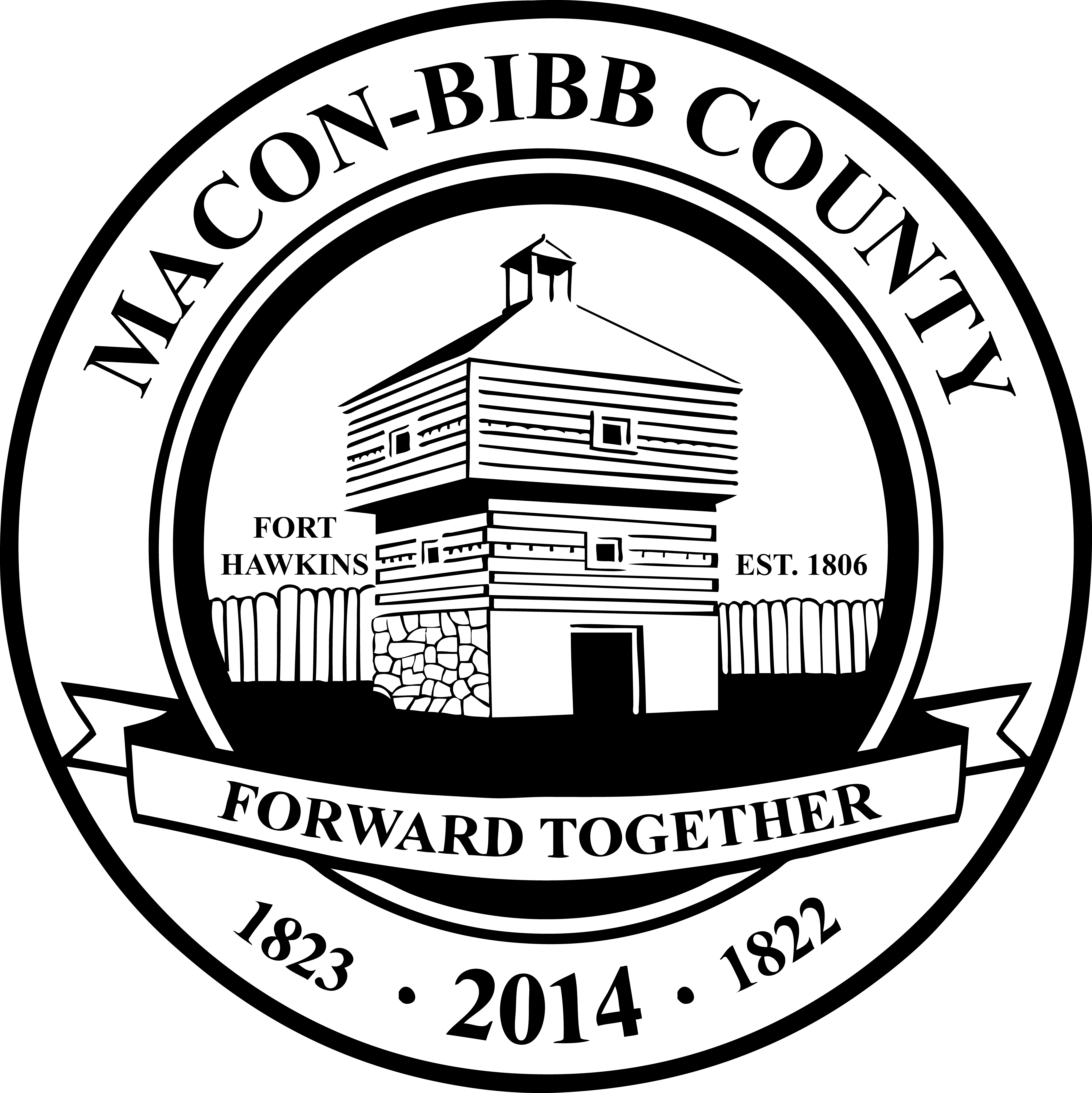 Black Macon-bibb County Seal - Black Macon-bibb County Seal (7093x7099)