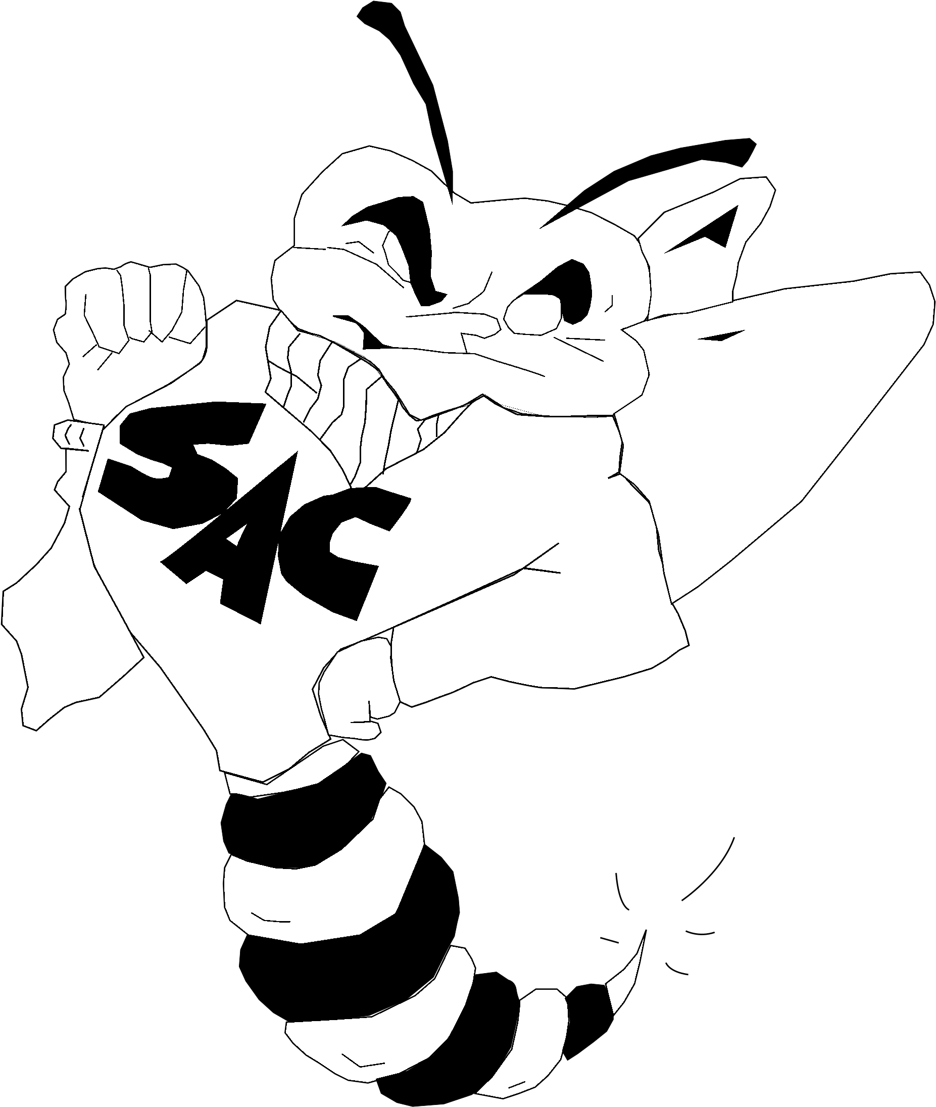 Sacramento State Hornets Logo Black And White - California State University, Sacramento (2400x2400)