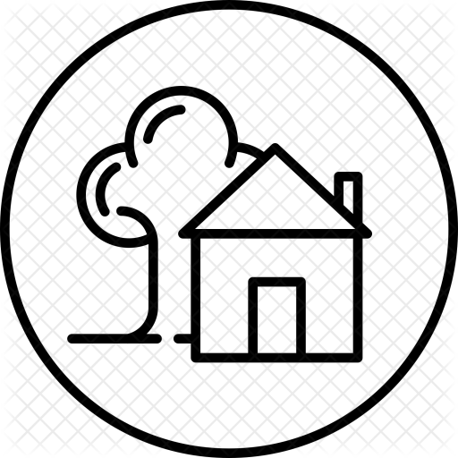 Hut, Farm, House, Tree, Agriculture, Home Icon - House Icon With Tree (512x512)