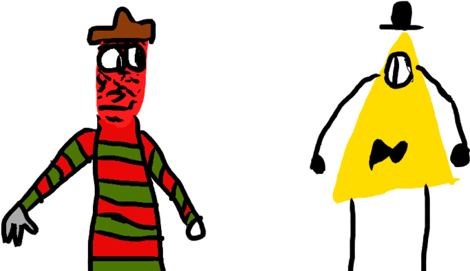 Freddy Krueger Vs Bill Cipher By The Grey Man - Cartoon (1024x539)
