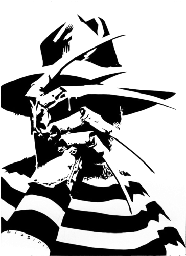 Freddy Krueger Black And White (500x500)