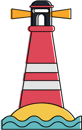 Lighthouse On Island Icon Image - Vector Graphics (550x550)
