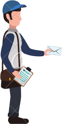 Mailman Postman Delivery Worker Isolated Cartoon - Service (550x550)