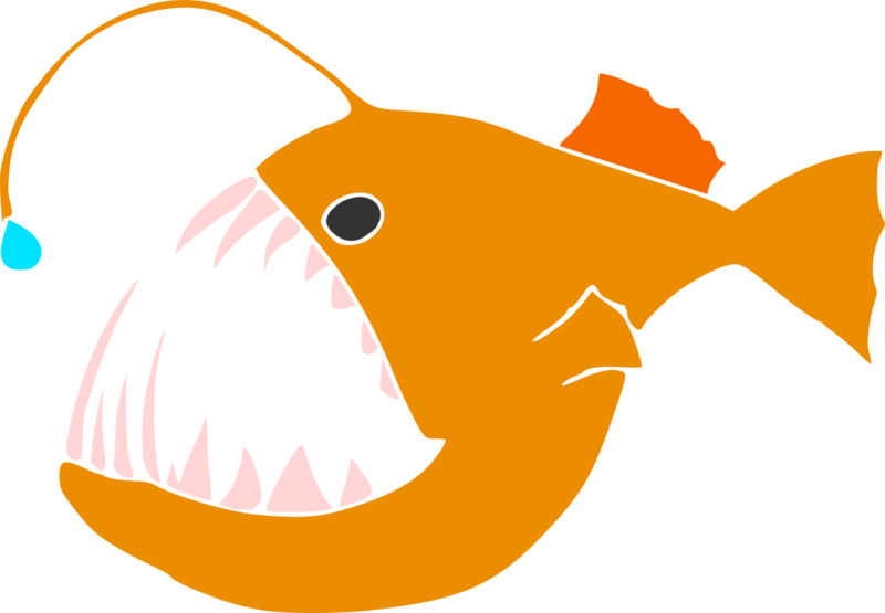Frogfish Black Seadevil Deep-sea Anglerfishes Humpback - Clip Art (800x555)