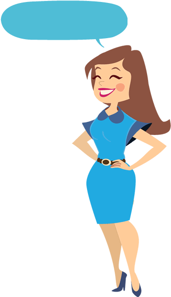 Cartoon Woman - Happy Woman Cartoon Png (384x664)