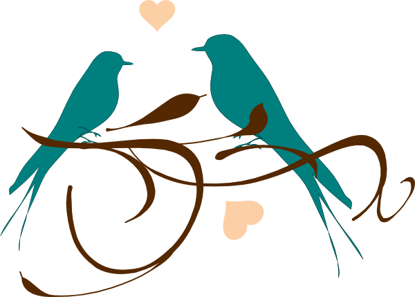 Clip Art Love Birds (600x429)