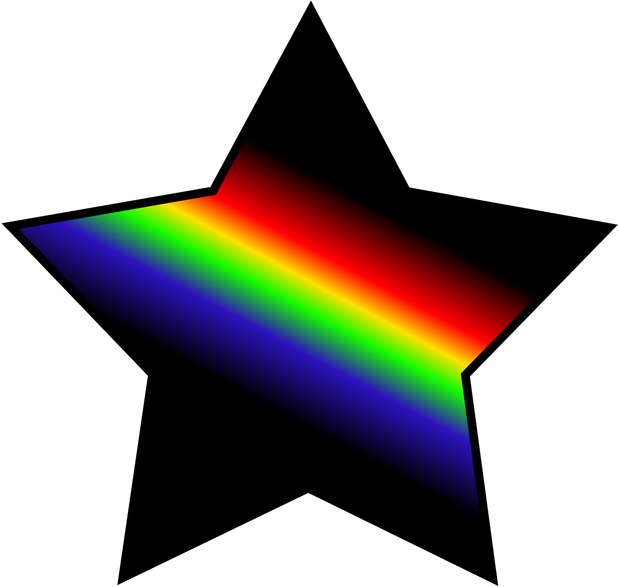 Black And White Shooting Star Clipart Transparent Png - Rainbow Shooting Stars (1600x1600)