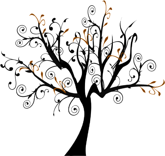 Bare Tree Black And White Clipart (600x533)