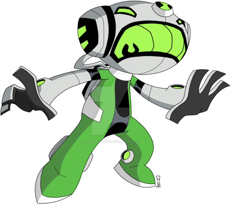 English - Name - &nbsp - Ghost Arms Fusion Between - Ben 10 Green Needle (871x917)
