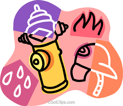 Hydranten Mit Feuer Symbole Vektor Clipart Bild - Hydranten Mit Feuer Symbole Vektor Clipart Bild (480x412)