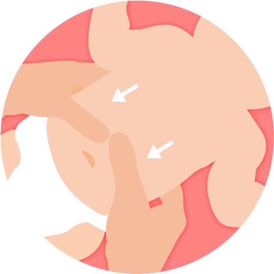 Massage Belly Gently Downward Towards Rectum - Circle (600x600)