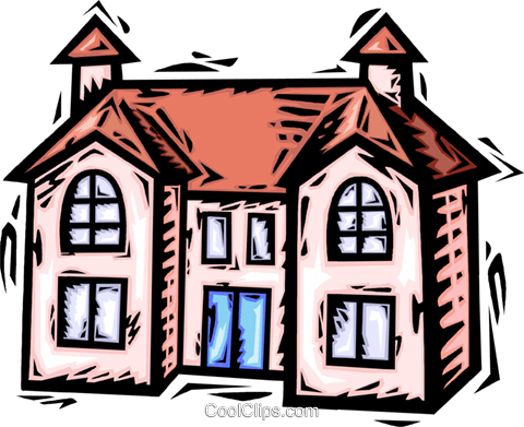 Rural Housing Royalty Free Vector Clip Art Illustration - Rural Housing Royalty Free Vector Clip Art Illustration (480x391)
