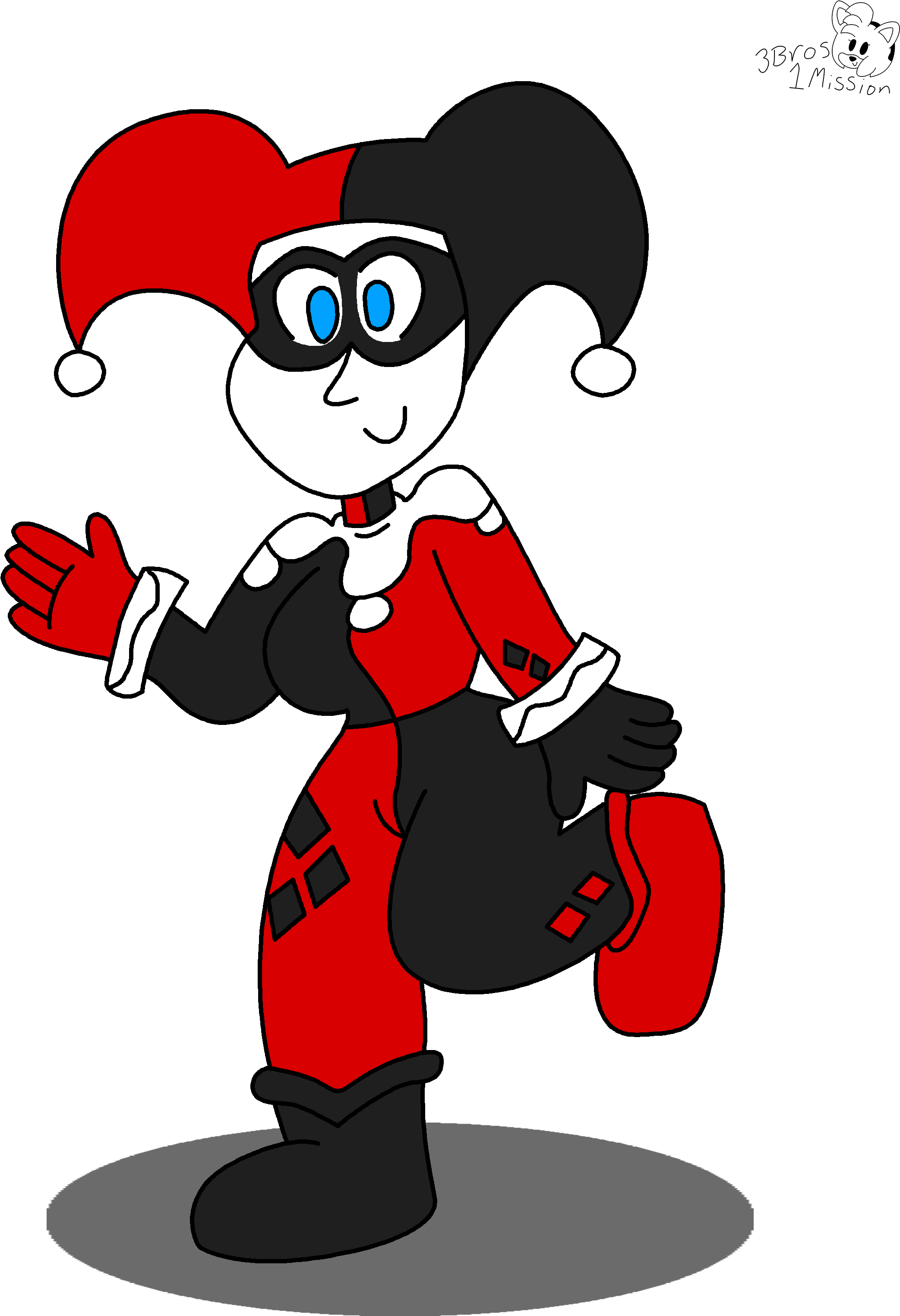 Another Harley Quinn By 3bros1mission Another Harley - Cartoon (2424x3232)