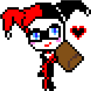 Harley Quinn - Pixel Art Harley Quinn (450x500)