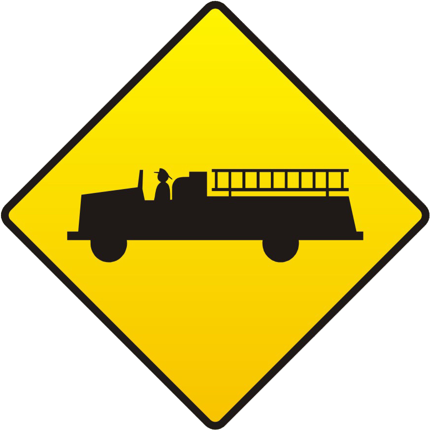 Fire Engine Sign - Emergency Vehicle Warning Signs (1000x912)