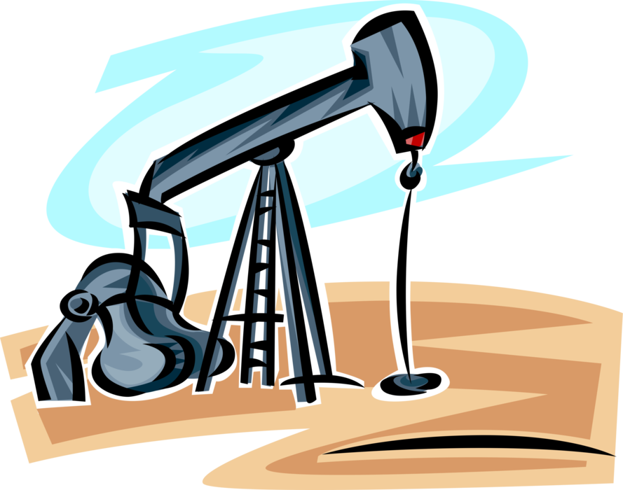 Oil Wells Royalty Free Vector Clip Art Illustration - Petrolio Clipart (889x700)