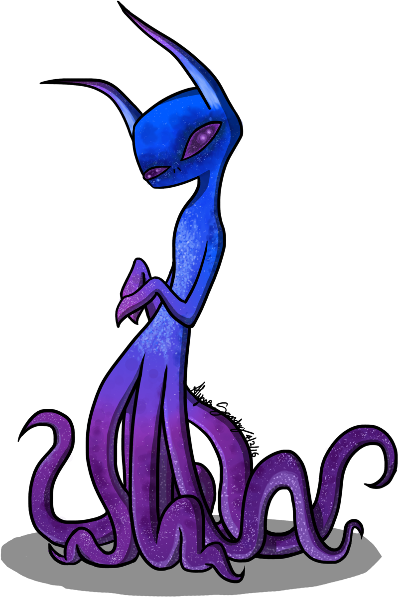 Alien Calamares A La Vida Extraterrestre Dibujo De - Squid Alien (1024x1284)