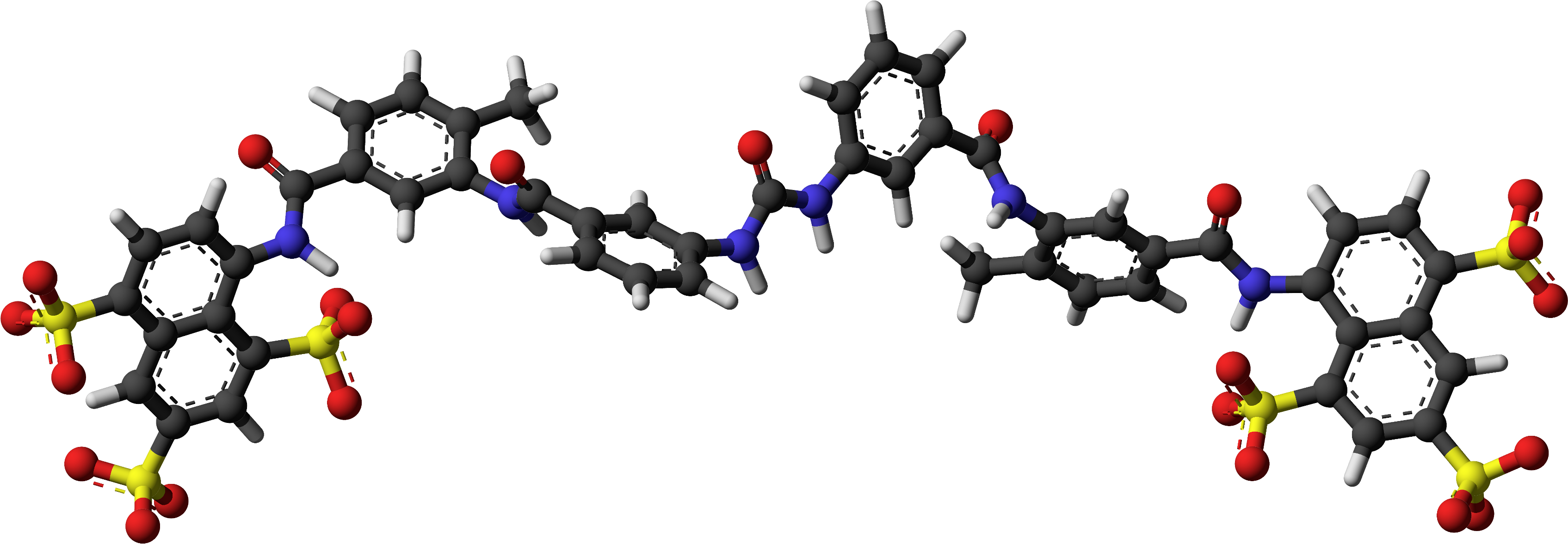 Suramin Ball And Stick 2h9t - Molecule (3500x1280)