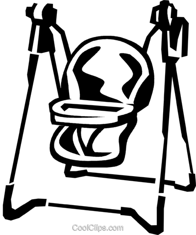Swing Clipart Transparent - Baby Swing Clipart Black And White (400x480)