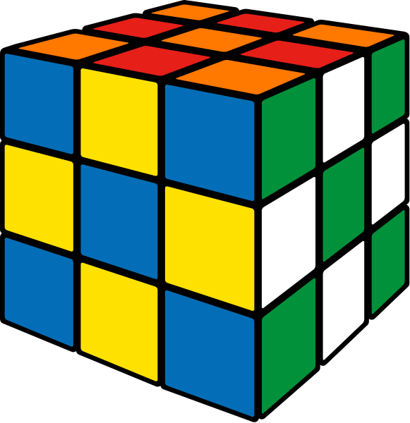 Rubiks Cube V3 - Free Rubik's Cube Vector (581x600)
