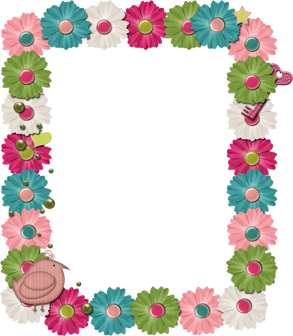 Digital Frames Clip Art,frame Clip Art Digital Images,colorful - Flower Border For Google Docs (1067x1200)