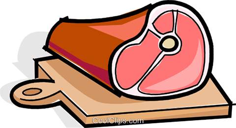 Roast On A Cutting Board Royalty Free Vector Clip Art - Carne Clipart (480x261)