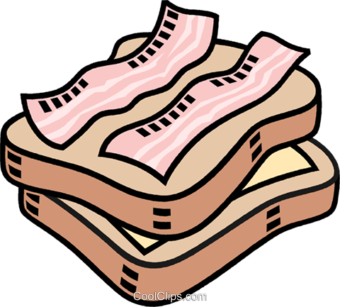 Bacon Clipart Vector - Bacon Sandwich Clipart (480x433)