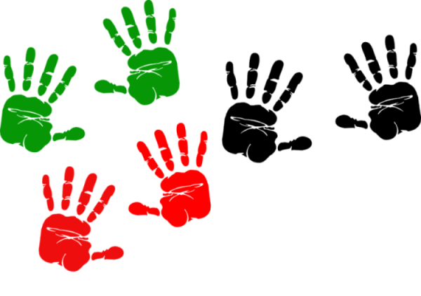 Taking It All In - Red And Green Handprint (960x674)