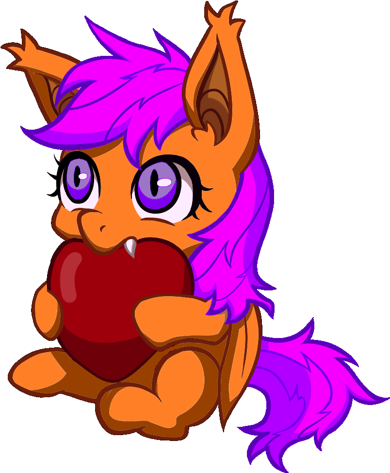 Norang94, Bat Ponified, Bat Pony, Edit, Filly, Heart, - Applejack (1000x1000)