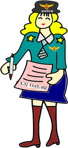 Parking Violation Traffic Ticket Police Officer Clip - Clip Art (496x678)