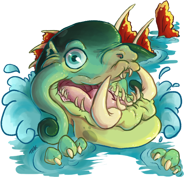 I Was Met With The Largest Gaping Mouth I Had Encountered - Cartoon (600x600)