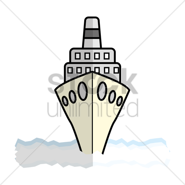 Cruise Ship Front View Vector Image - Vector Graphics (600x600)