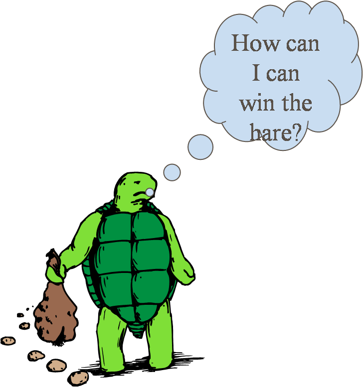 He Thought For A While, And Then Challenged The Hare - Tortoise (728x777)