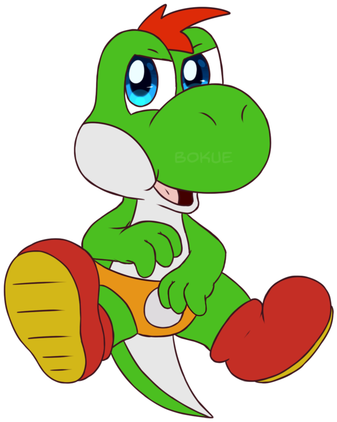 Yoshi Kid By Bokue - Yoshi Kid Paper Mario Ttyd (786x1017)