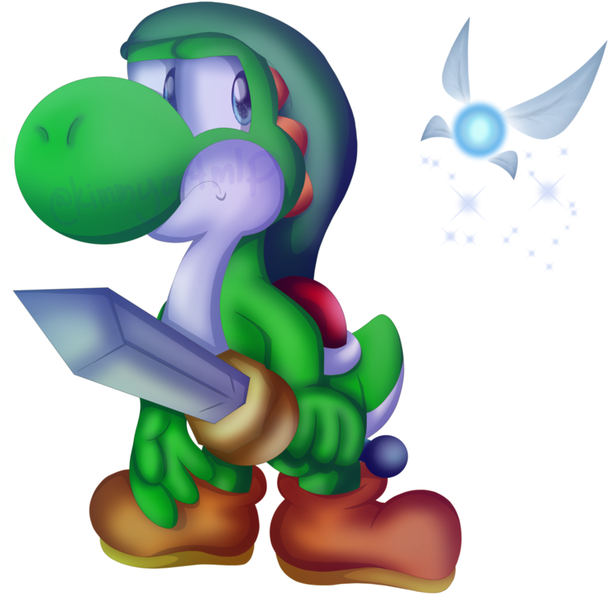 Yoshi And Navi By Kimmyartmlp - Digital Art (894x893)
