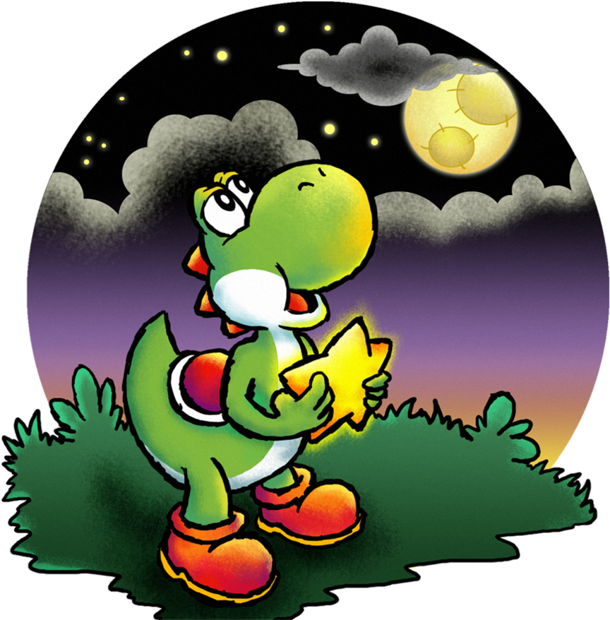 Yoshi And The Star By Pu3ppchen - Digital Art (894x894)