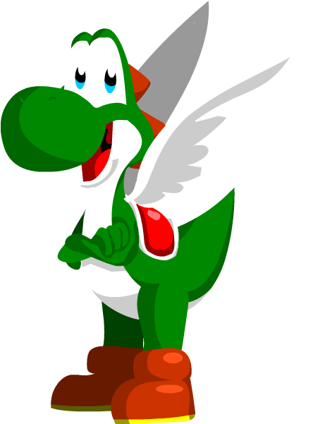 Yoshi With Wings By Aceofabra - Cartoon (443x655)