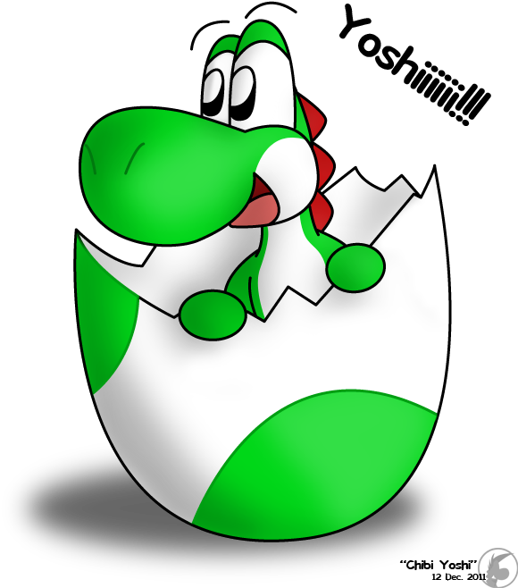 Chibi Yoshi By Mctaylis - Yoshi Egg Hatching (588x740)