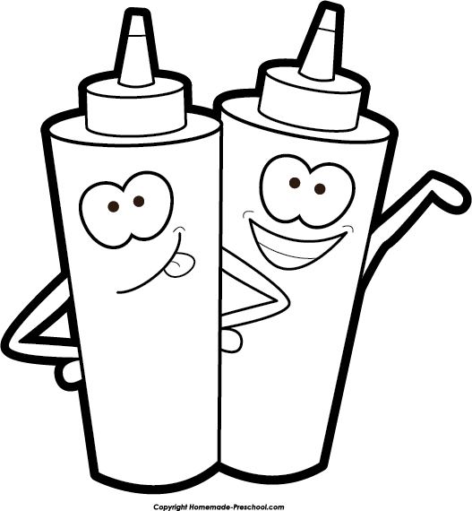 Click To Save Image - Ketchup And Mustard Cartoon (527x570)