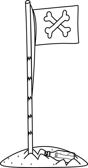 Black And White Pirate Flag In The Sand - Pirate (289x550)